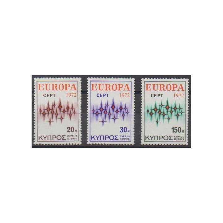 Acheter cette série de timbres de Chypre de l'année 1972 (No 366/368).