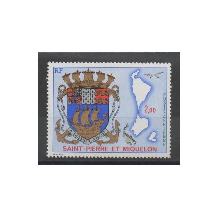 Timbres - armoiries - Saint-Pierre et Miquelon - 1974 - No PA 58