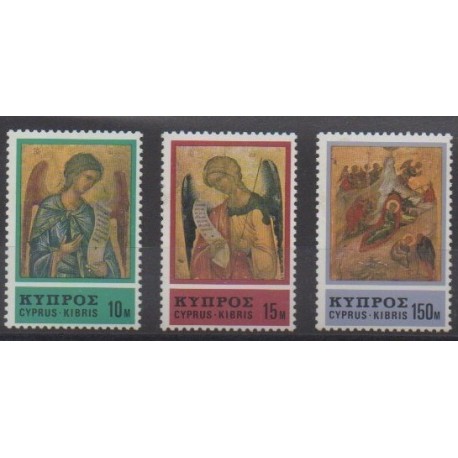 Chypre - 1976 - No 455/457 - Noël - Peinture