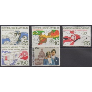 Buy this set of stamps of Cyprus of the year 1981 (Nb 551/555).