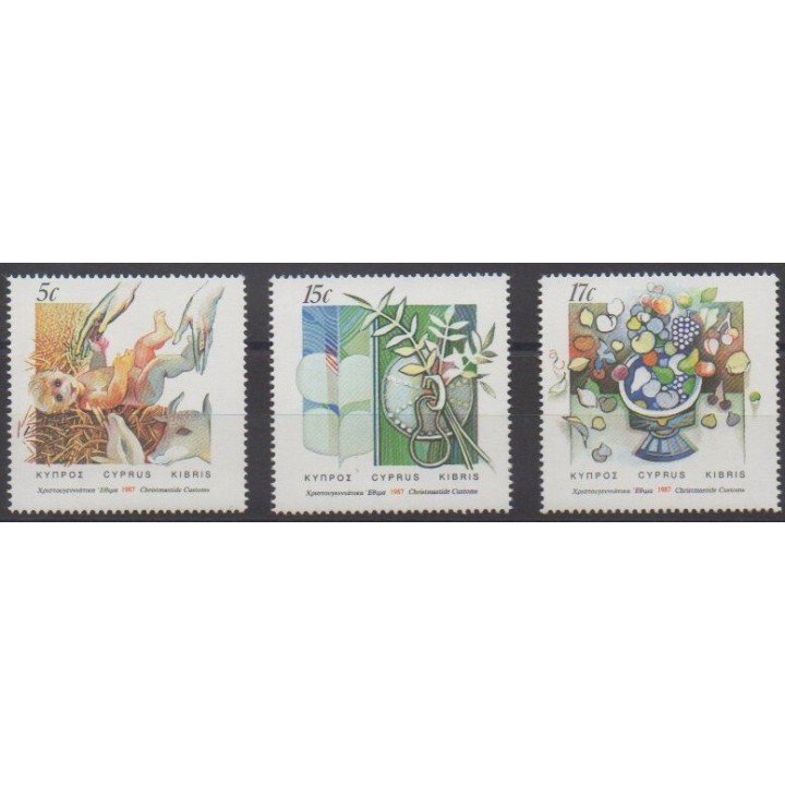 Buy this set of stamps of Cyprus of the year 1987 (Nb 686/688).