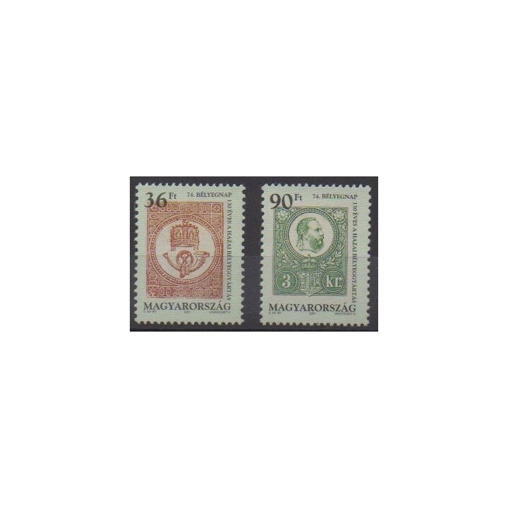 Acheter cette série de timbres de Hongrie de l'année 2001 (No 3798/3799).