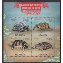 Ouganda - 2013 - No 2494/2497 - Tortues - Espèces menacées - WWF