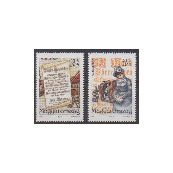 Acheter cette série de timbres de Hongrie de l'année 1999 (No 3681/3682).