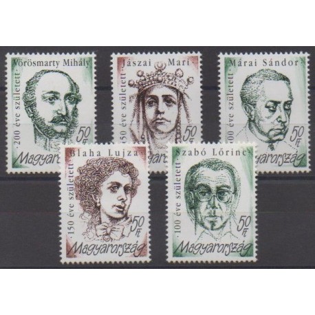 Hongrie - 2000 - No 3704/3708 - Célébrités