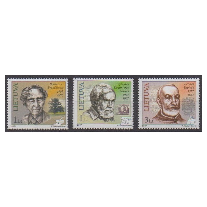 Acheter cette série de timbres de Lituanie  de l'année 2007 (No 808/810).