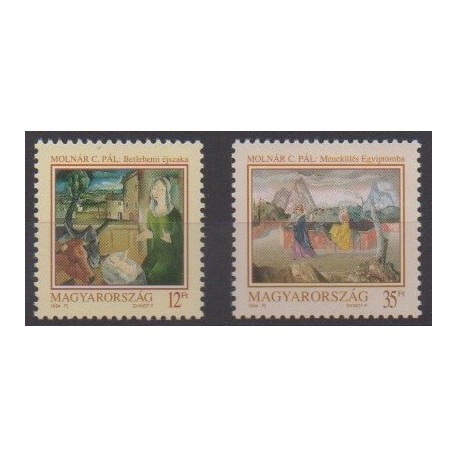 Hongrie - 1994 - No 3483/3484 - Peinture - Noël