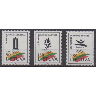 Acheter cette série de timbres de Lituanie  de l'année 1992 (No 427/429).