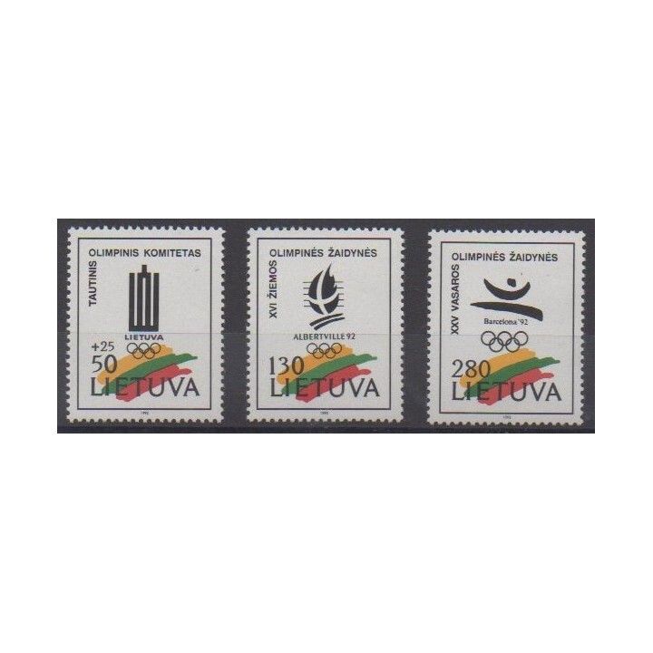 Acheter cette série de timbres de Lituanie  de l'année 1992 (No 427/429).