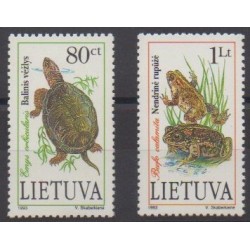 Lithuania - 1993 - Nb 474/475 - Reptils - Turtles