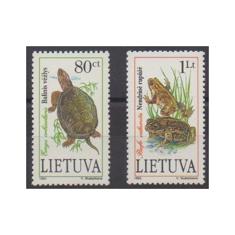 Lithuania - 1993 - Nb 474/475 - Reptils - Turtles