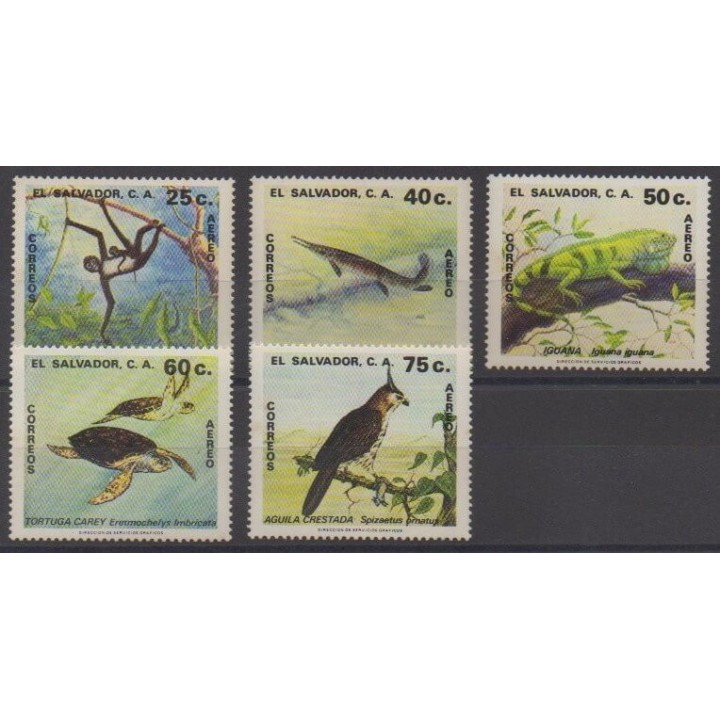 Buy these stamps of Salvador of the year 1981 (Nb PA461/PA465).