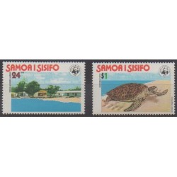 Samoa - 1978 - No 408/409 - Tortues - Espèces menacées - WWF