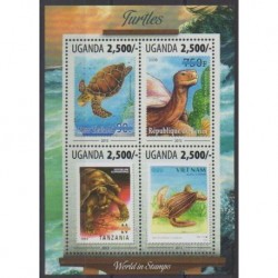 Uganda - 2013 - Nb 2578/2581 - Turtles - Stamps on stamps