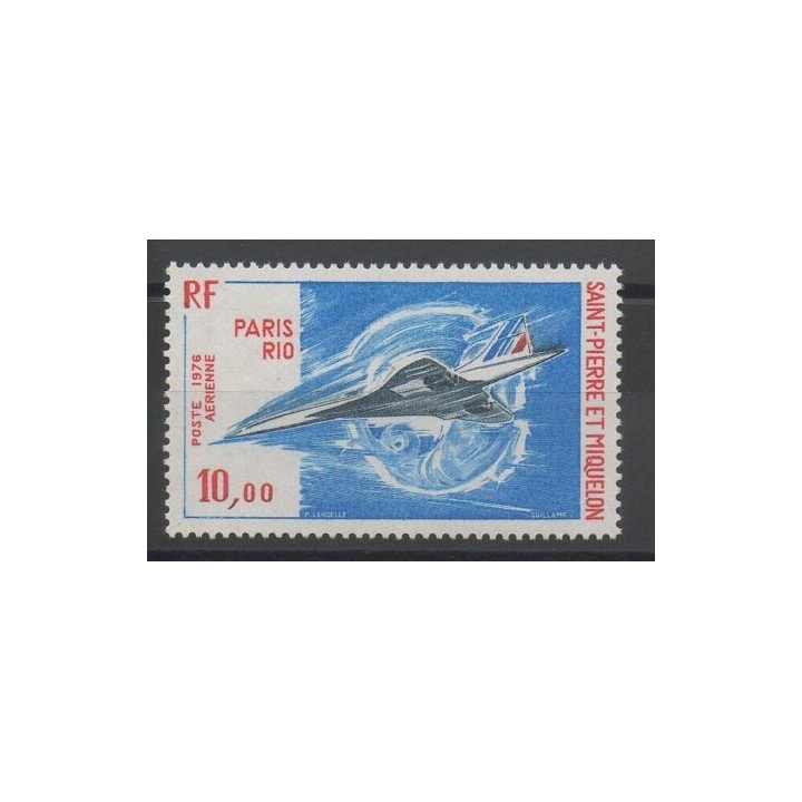 Stamps - planes - Saint-Pierre and Miquelon - Airmail - 1976 - Nb PA 62
