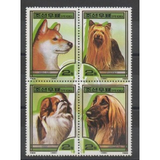 Timbres - chiens - Corée du Nord - 2000 - No 2973/2976