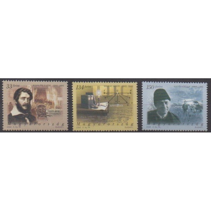 Buy this set of stamps of Hungary of the year 2002 (Nb 3826/3828).