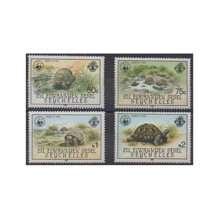 Buy this set of stamps of Seychelles Zil Eloigne Sesel of the year 1985 (Nb 120/123).