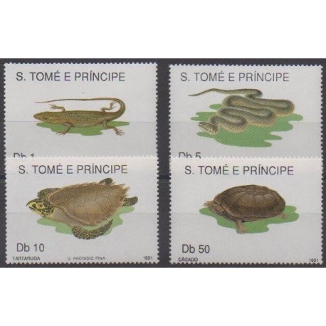 Saint-Thomas et Prince - 1991 - No 1022/1025 - Reptiles - Tortues