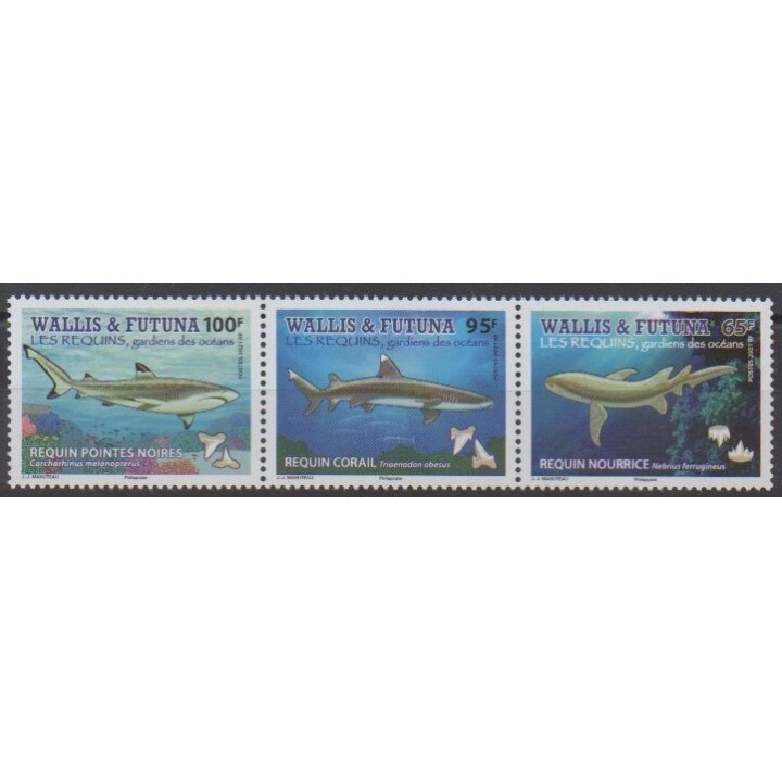 Buy this stamp of Wallis et Futuna of the year 2021 (Les requins).