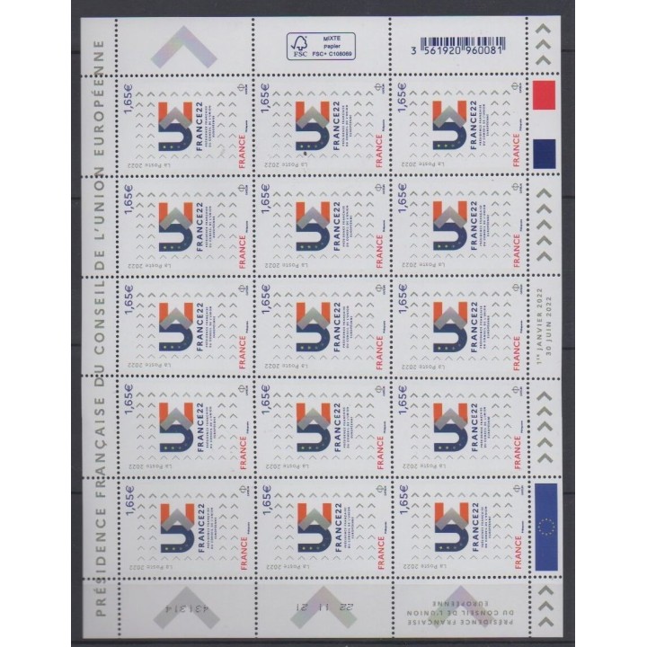 Acheter ce feuillet de France de l'année 2022 (No F46 - Présidence conseil UE).
