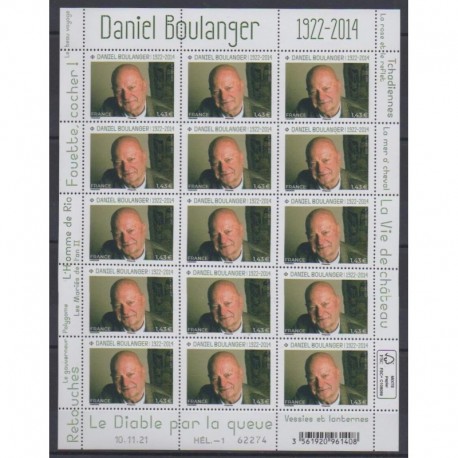 France - Feuillets de France - 2022 - No F48 - Daniel Boulanger - Littérature
