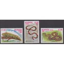 Nicaragua - 1982 - Nb 1228/1230 - Reptils