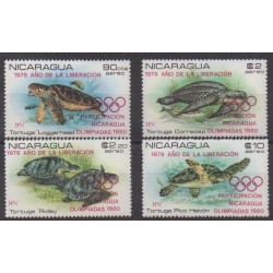 Nicaragua - 1980 - No PA943/PA946 - Tortues - Jeux Olympiques d'été
