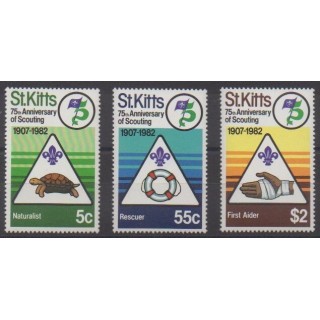 Acheter cette série de timbres de Saint-Christophe de l'année 1982 (No 518/520).