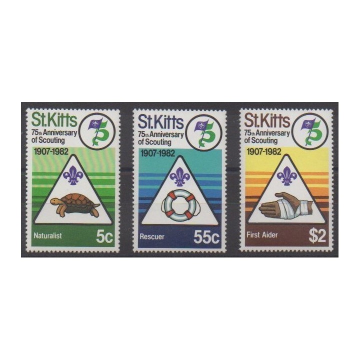 Buy this set of stamps of Saint-Christophe of the year 1982 (Nb 518/520).