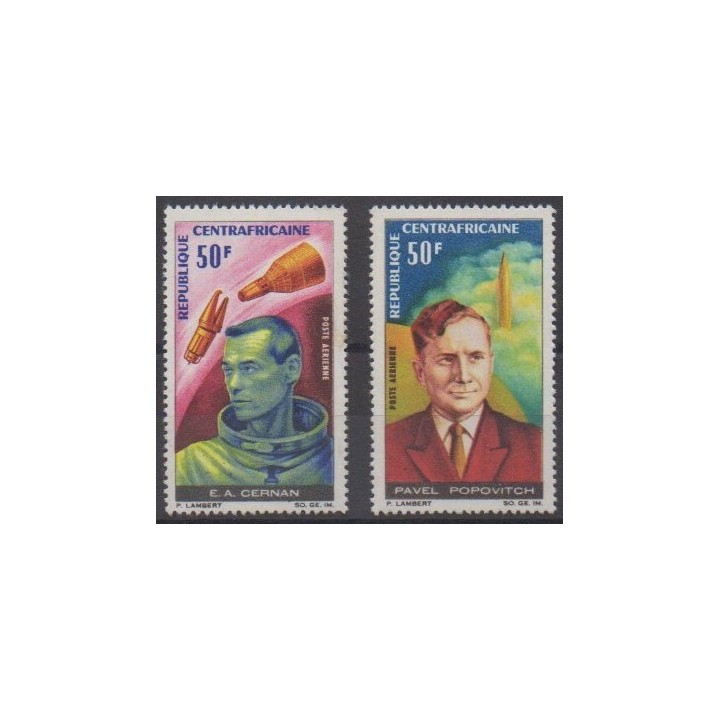 Buy these stamps of Central African Republic of the year 1966 (Nb PA43/PA44).