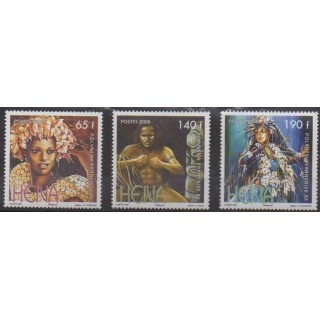 Acheter cette série de timbres de Polynésie de l'année 2008 (No 837/839).