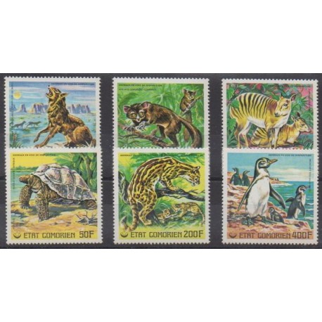Comoros - 1977 - Nb 175/178 - PA119/PA120 - Animals - Endangered species - WWF