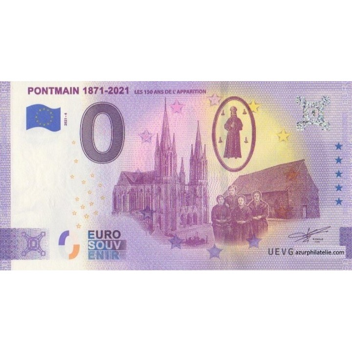 Euro banknote memory - 2021 - Pontmain - Les 150 ans de l'apparition - (Mayenne)