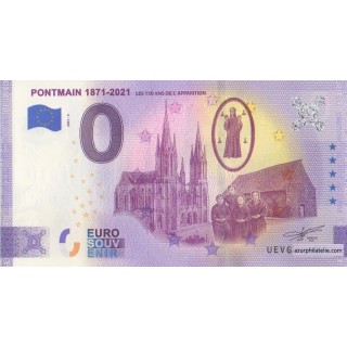 Billet souvenir touristique - 2021-3 - Pontmain - Les 150 ans de l'apparition - (Mayenne)
