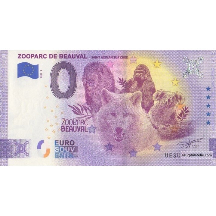 Billet souvenir touristique - 2021-3 - Zooparc de Beauval - (Loir-et-Cher)