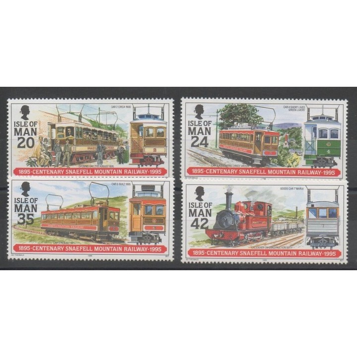 Timbres - trains - Man (Ile de) - 1995 - No 653/656