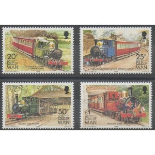 Timbres - trains - Man (Ile de) - 1988 - No 381/384