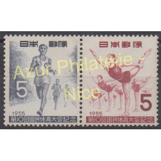 Timbres - Thème sports divers - Japon - 1955 - No 569/570