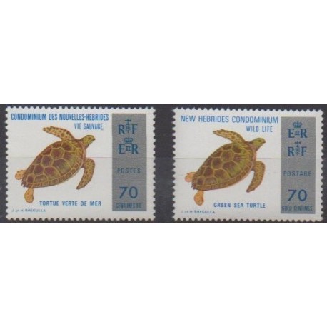New Hebrides - 1974 - Nb 380 and 384 - Turtles