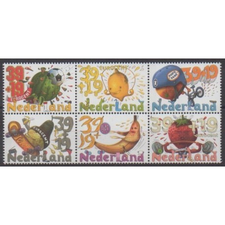 Pays-Bas - 2004 - No 2172/2177 - Enfance - Fruits ou légumes - Sports divers