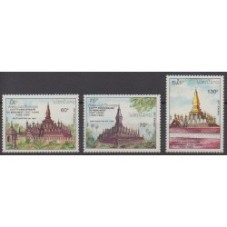 Laos - 1990 - Nb 971/973 - Monuments - Mint hinged