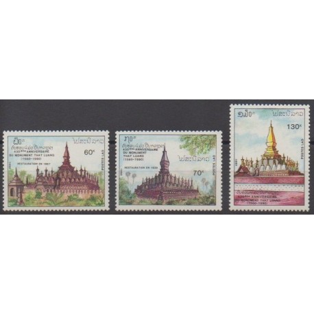 Laos - 1990 - No 971/973 - Monuments - Neufs avec charnière