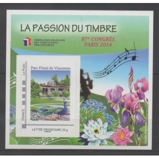 Timbres - fleurs  - France - Feuillets FFAP - 2014 - No FFAP 9