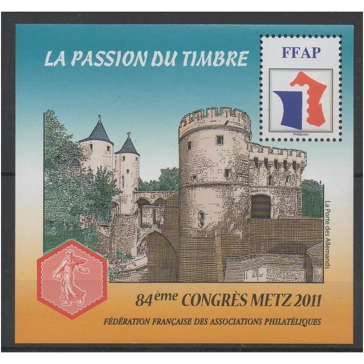 Timbres - monuments - France - Feuillets FFAP - 2011 - No FFAP 5