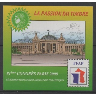 Timbres - monuments - France - Feuillets FFAP - 2008 - No FFAP 2