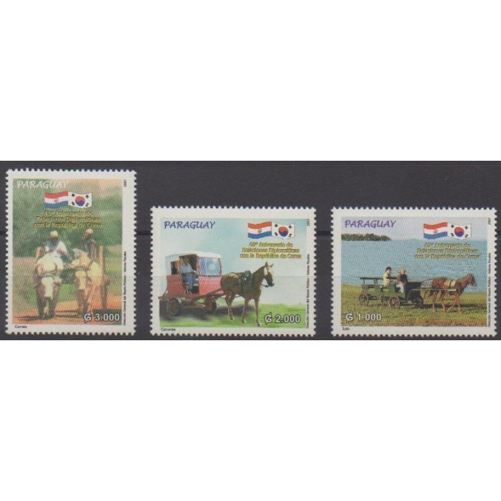 Acheter cette série de timbres du Paraguay de l'année 2007 (No 2976/2978).