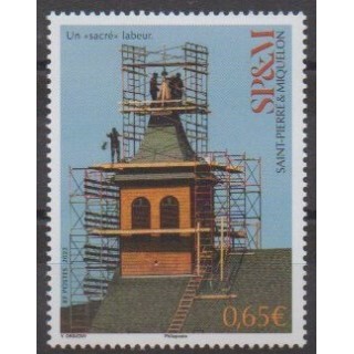 Buy this stamp of Saint-Pierre et Miquelon of the year 2022 (Un sacré labeur).