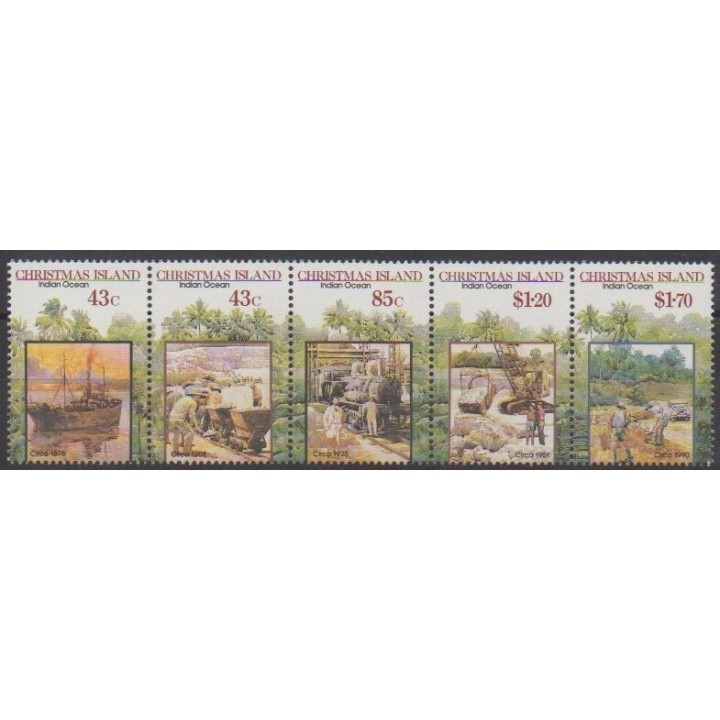 Acheter cette série de timbres des îles Christmas de l'année 1991 (No 332/336).