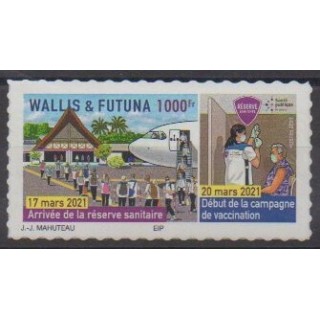 Acheter ce timbre de Wallis et Futuna de l'année 2021 (Arrivée de la réserve sanitaire).